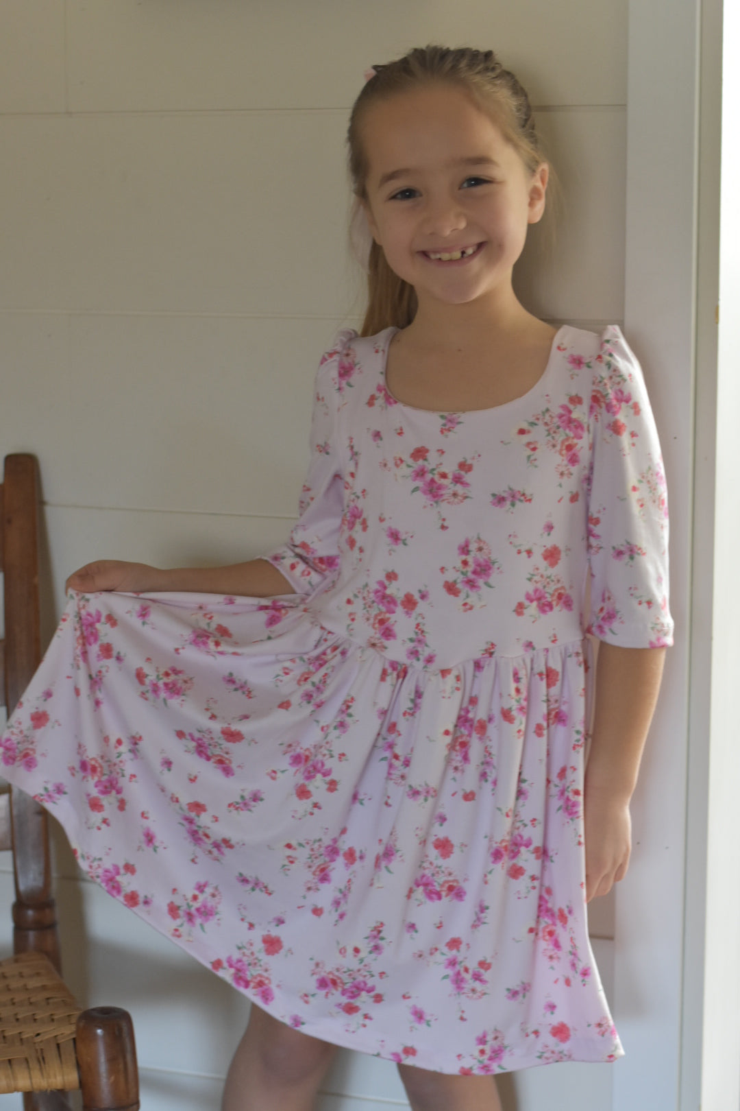 Pretty pink floral Aspen dress