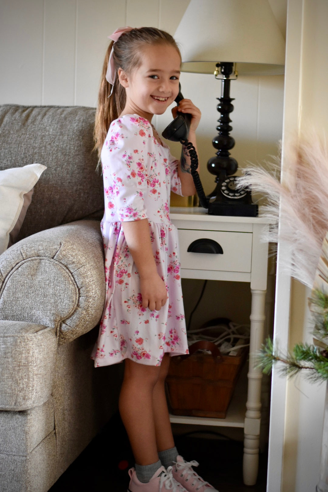 Pretty pink floral Aspen dress