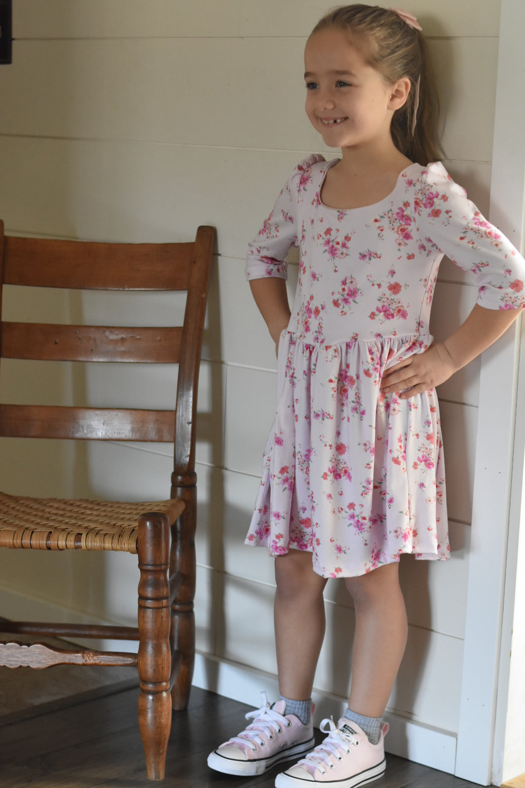 Pretty pink floral Aspen dress