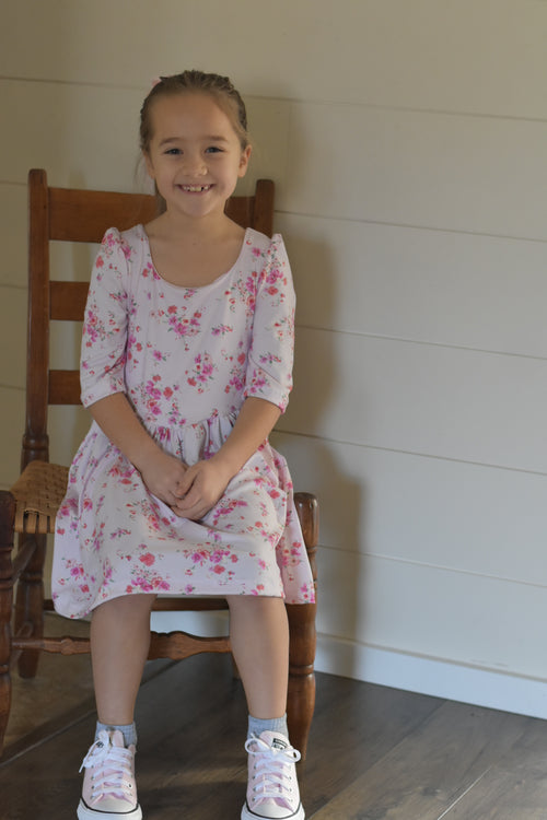 Pretty pink floral Aspen dress